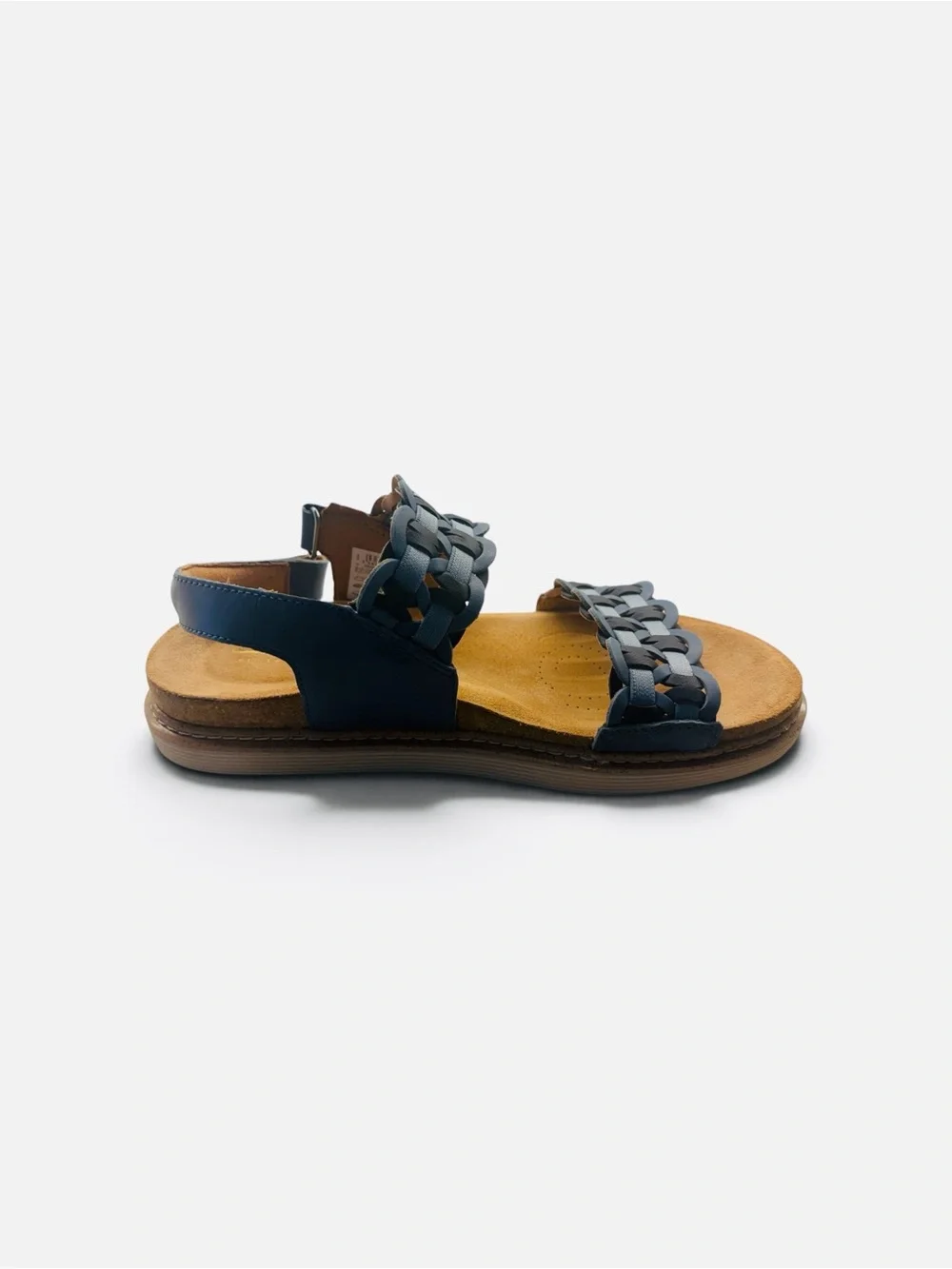 Clarks Arwell Glide Blue Woven Leather Comfort Sandals Size 9.5 Women’s Meduim